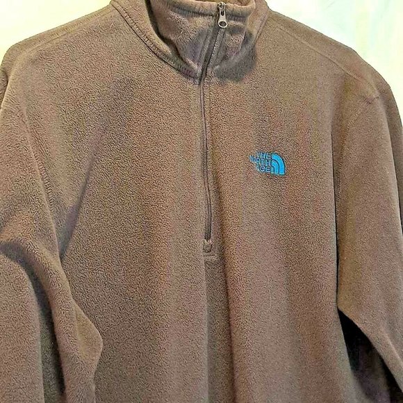 The North Face Men's Fleece Jacket Brown Quarter Z - Picture 2 of 7